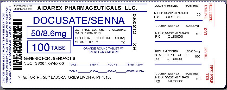 Pill image for Docusate Sod Senna 50 8 6mg For Rugby