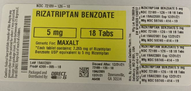 Pill image for Rizatriptan Benzoate