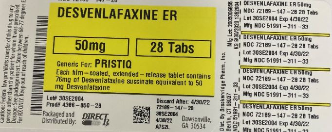 Pill image for Desvenlafaxine