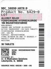 Pill image for Fexofenadine Hydrochloride Tablets Usp, 180 Mg