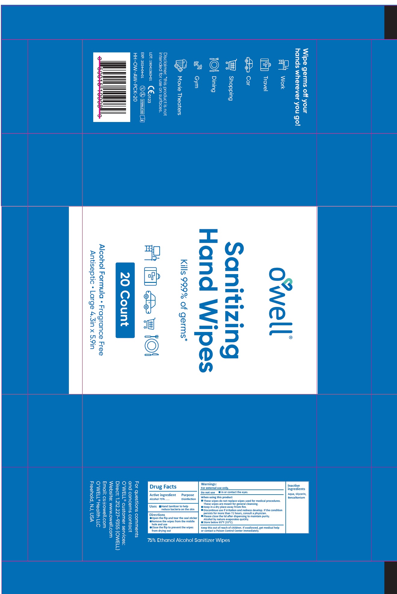 Pill image for o'well sanitizing hand wipes