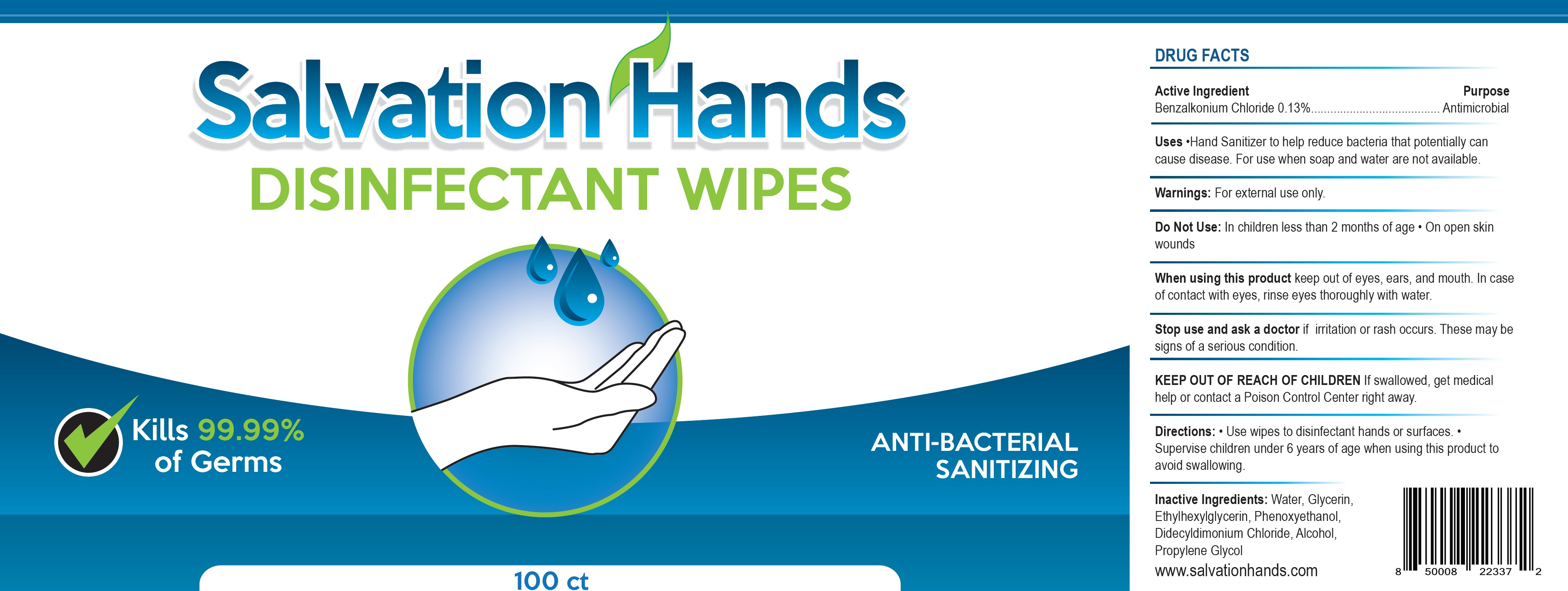 Pill image for Salvation Hands Disinfectant Wipes