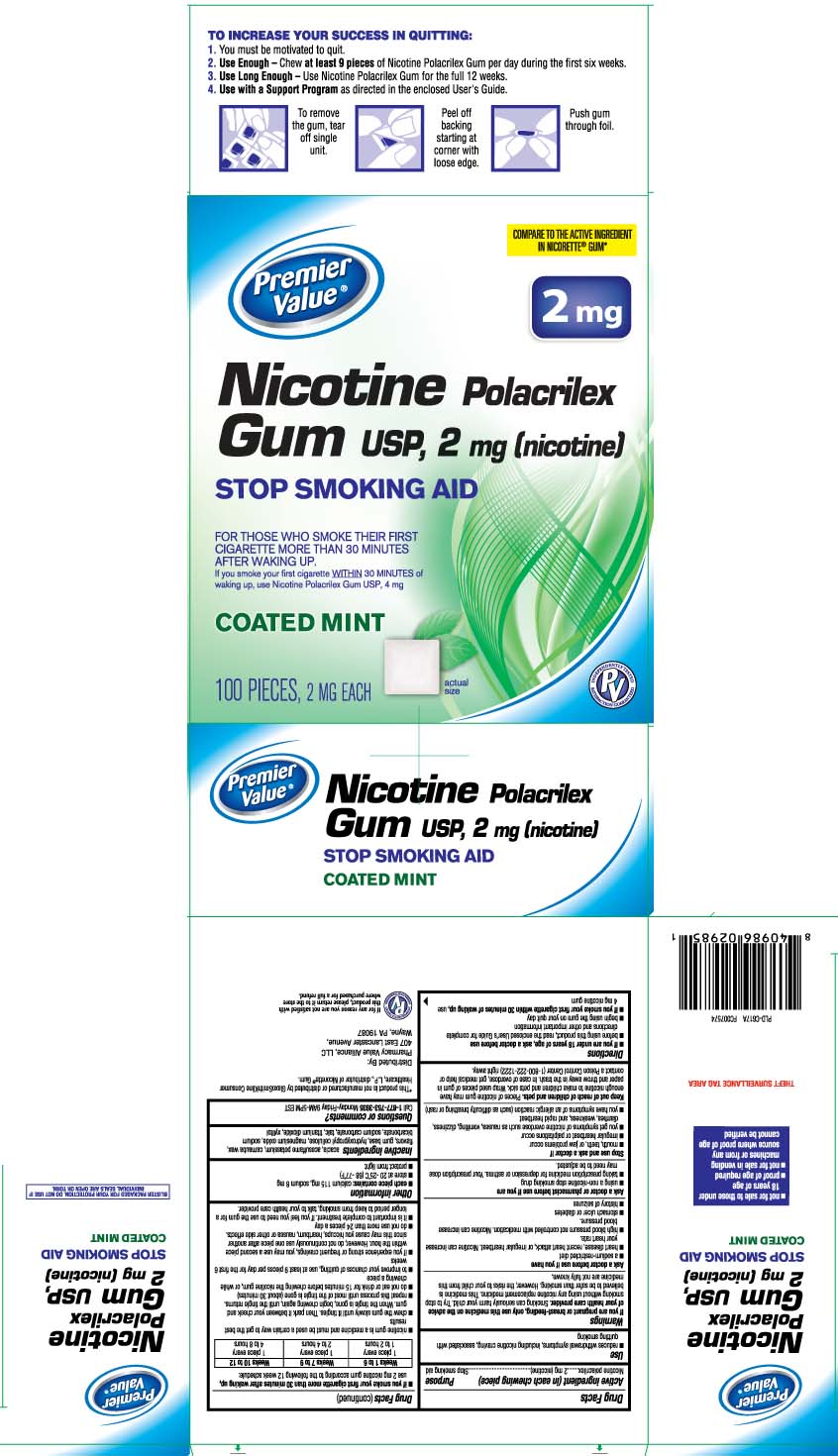 Pill image for Nicotine Polacrilex Gum 2 Mg And 4 Mg Coated Mint - Premier Value (chain Drug Consortium, Llc)