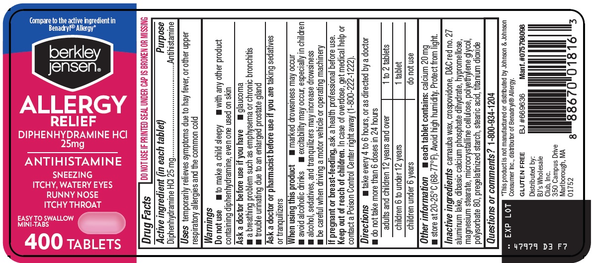 Pill image for Bjwc Allergy Relief Drug Facts