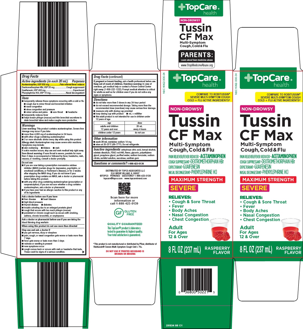 Pill image for Topco Associates Llc. Tussin Cf Max Drug Facts