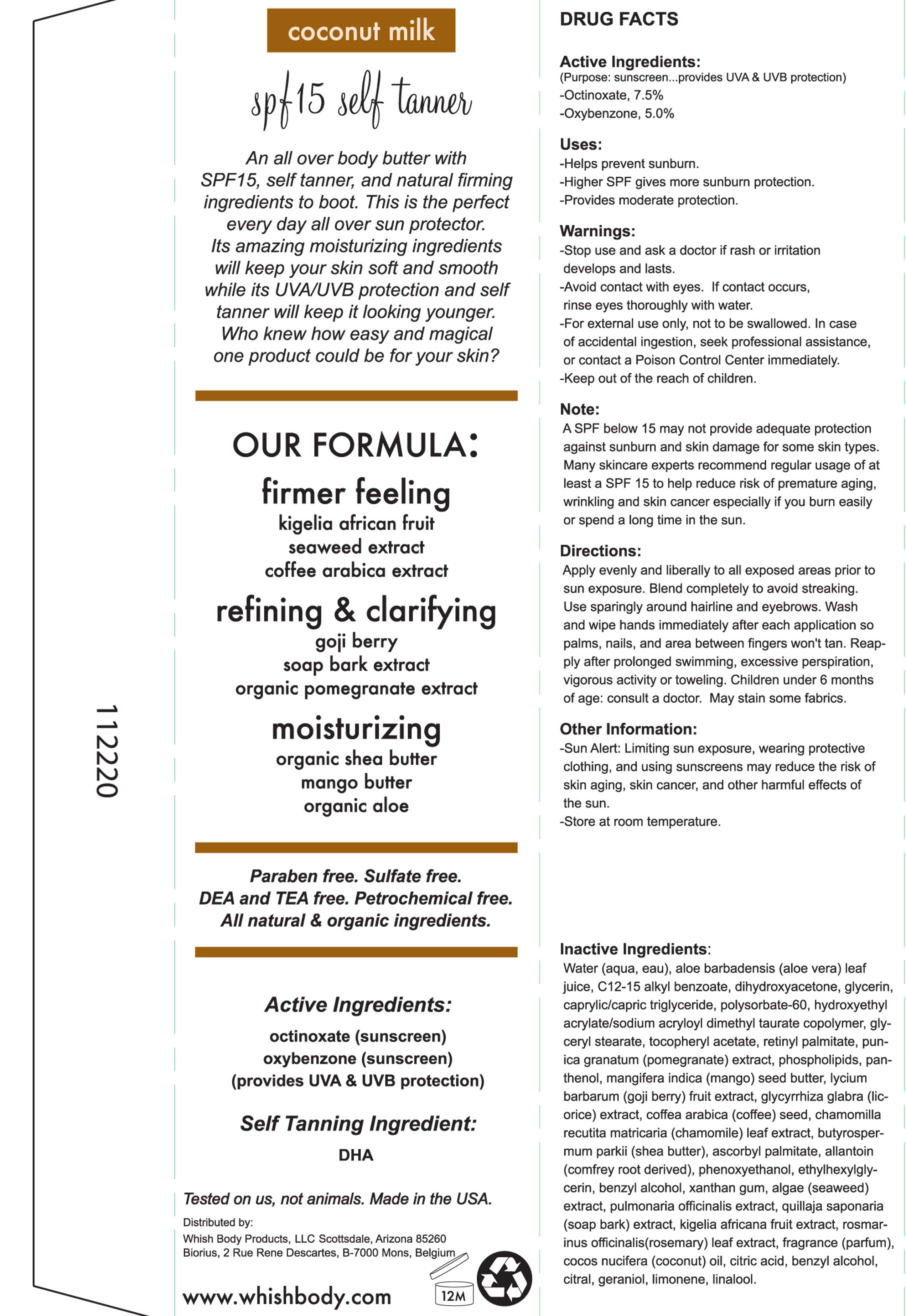 Pill image for Coconut Milk Spf 15 Self Tanner