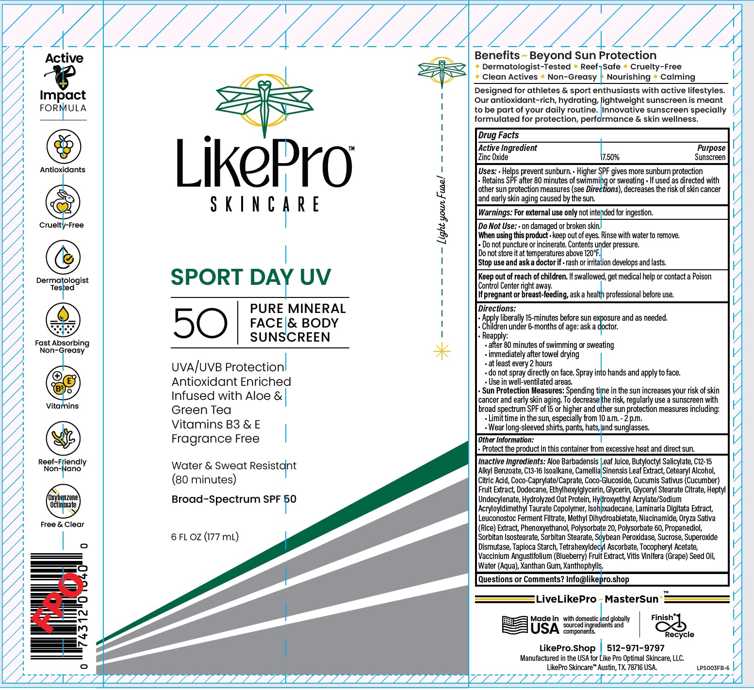 Pill image for Likepro Skincare Sport Day Uv Face And Body Sunscreen Spf 50