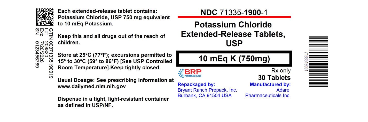 Pill image for Potassium Chloride Extended Release Tablets, Usp 10 Meq K