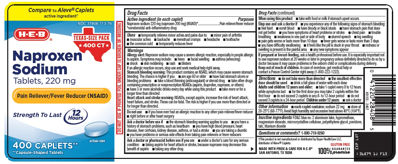 Pill image for Heb Naproxen Sodium Tablets, 220 Mg Drug Facts