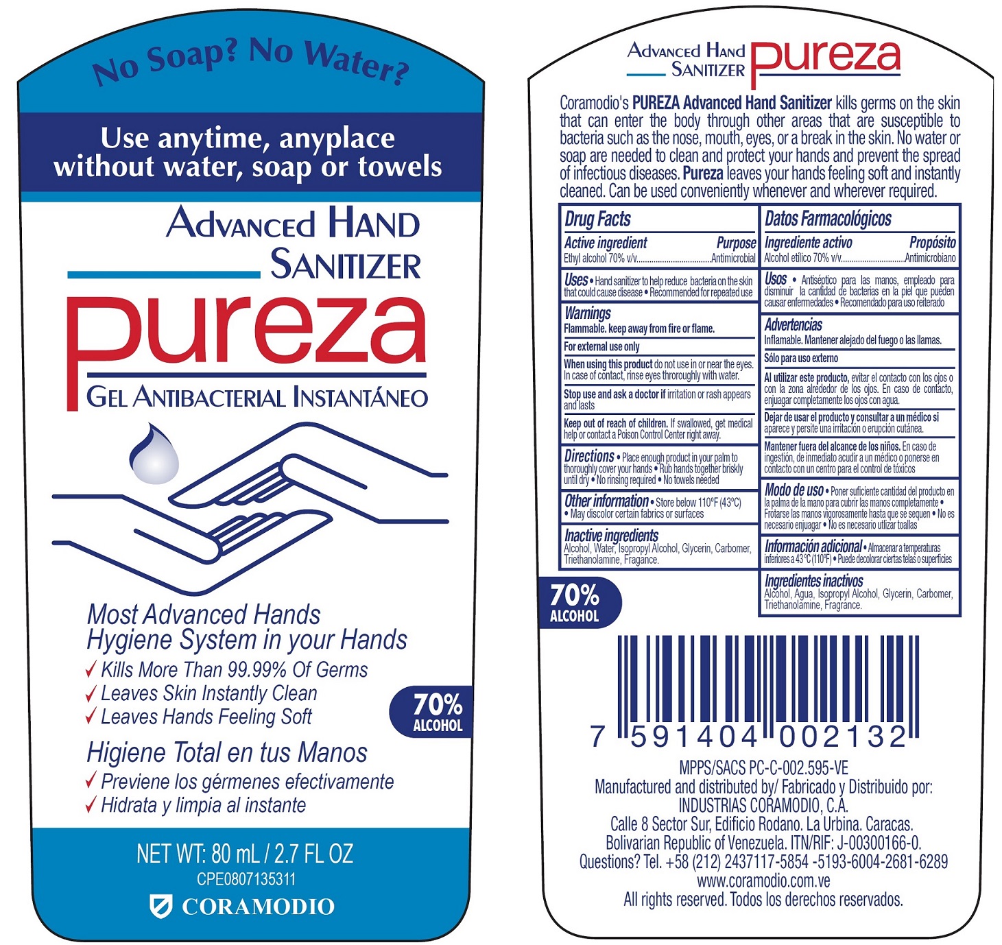 Pill image for Pureza Advanced Hand Sanitizer