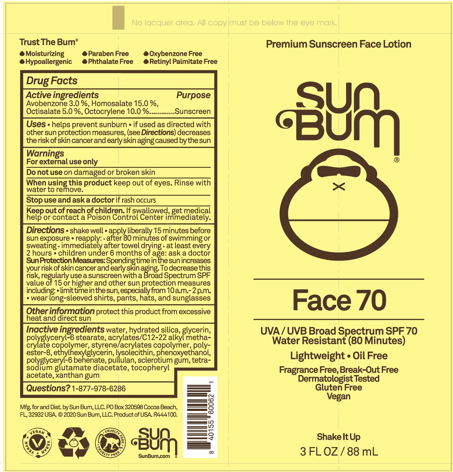 Pill image for Sun Bum Face Spf 70