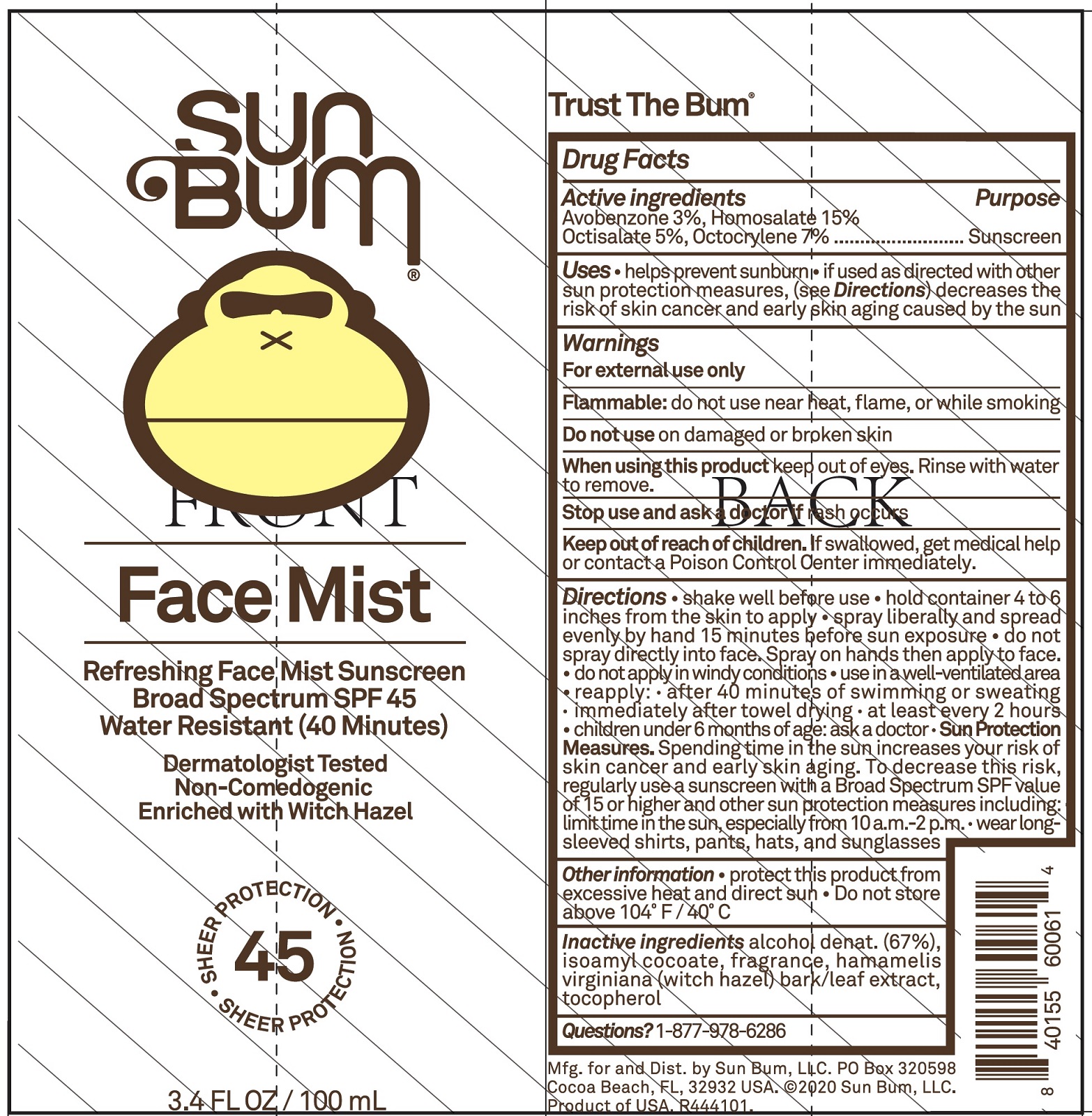 Pill image for Sun Bum Face Mist Spf 45
