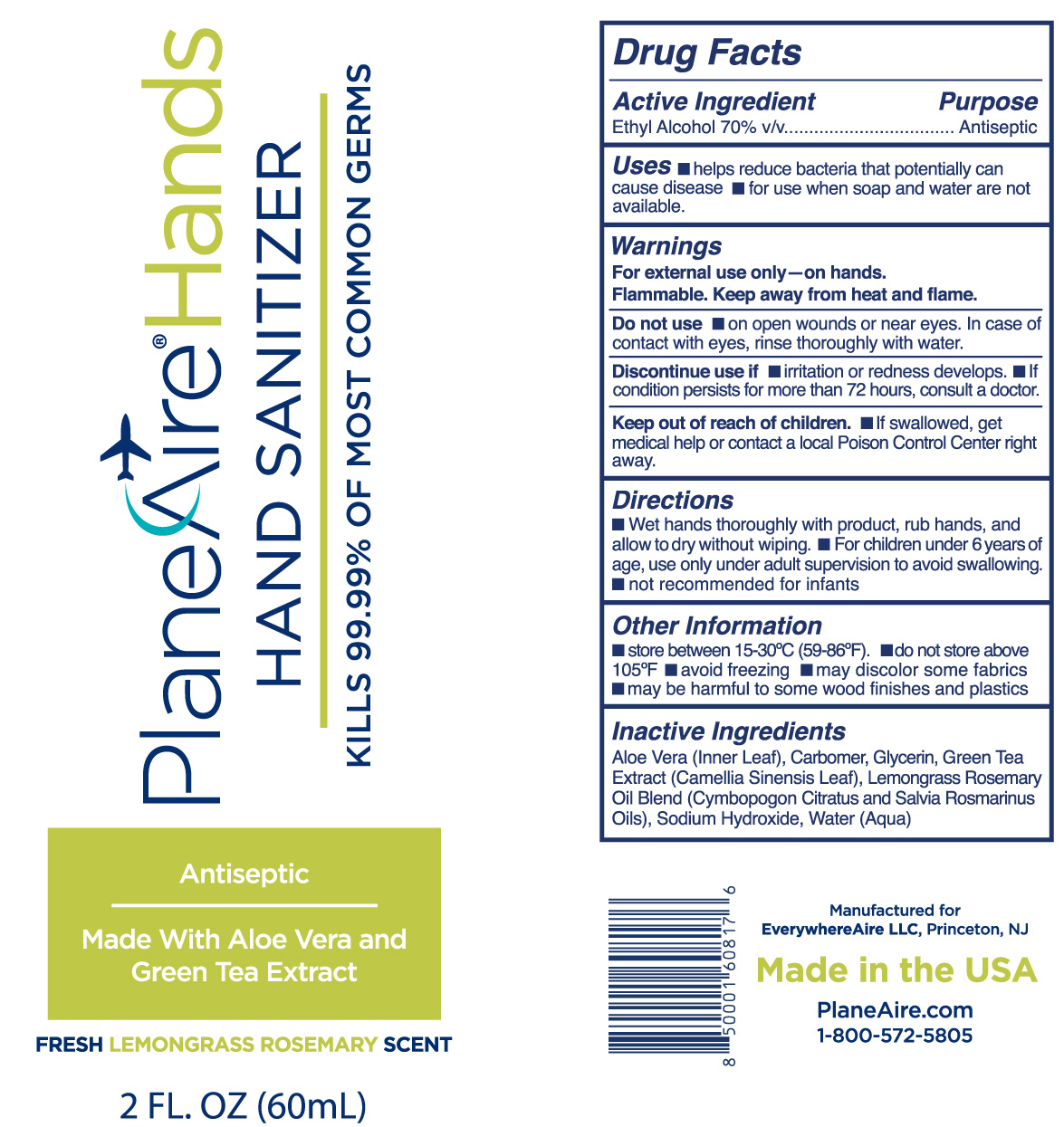 Pill image for Planeaire Hands Lemongrass Rosemary Gel Aloe Green Tea