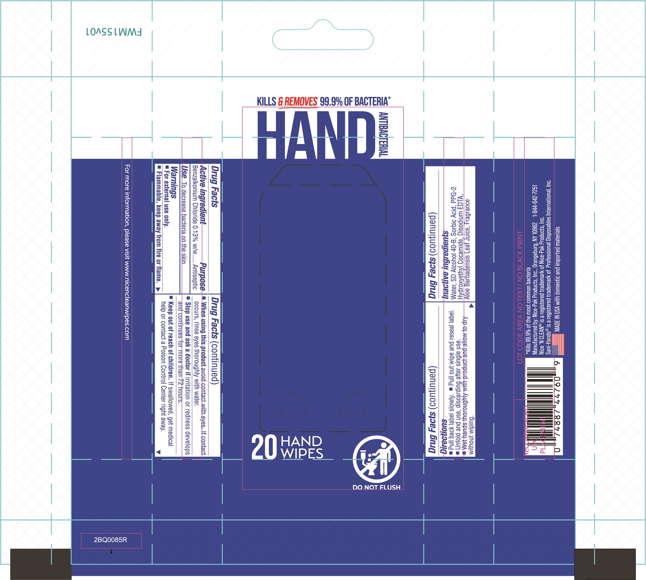 Pill image for Nice 'n Clean Wipes Sani-hands Antibacterial Hand Wipes