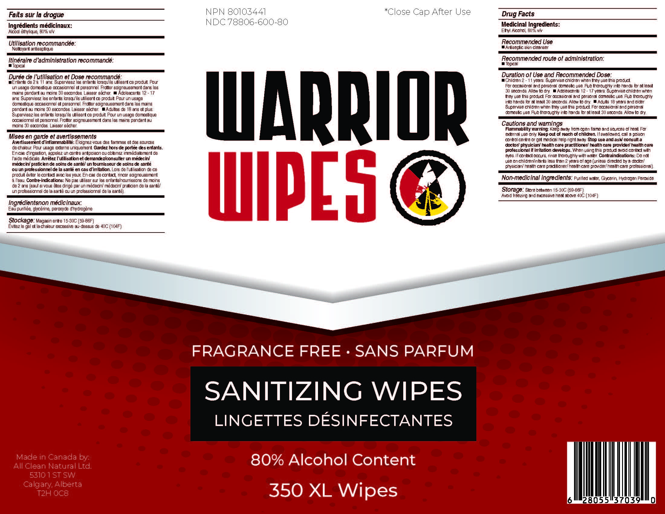 Pill image for Warrior Wipes Sanitizing Wipes
