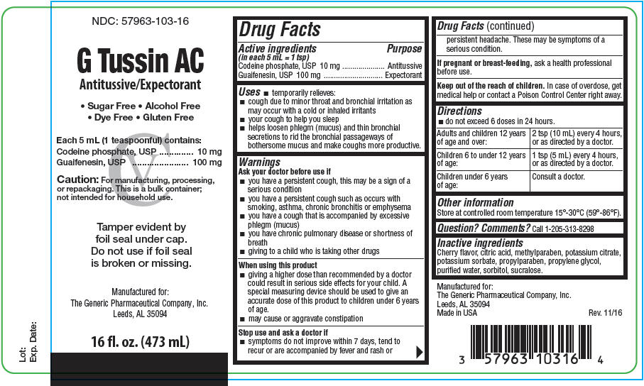 Pill image for G Tussin Ac