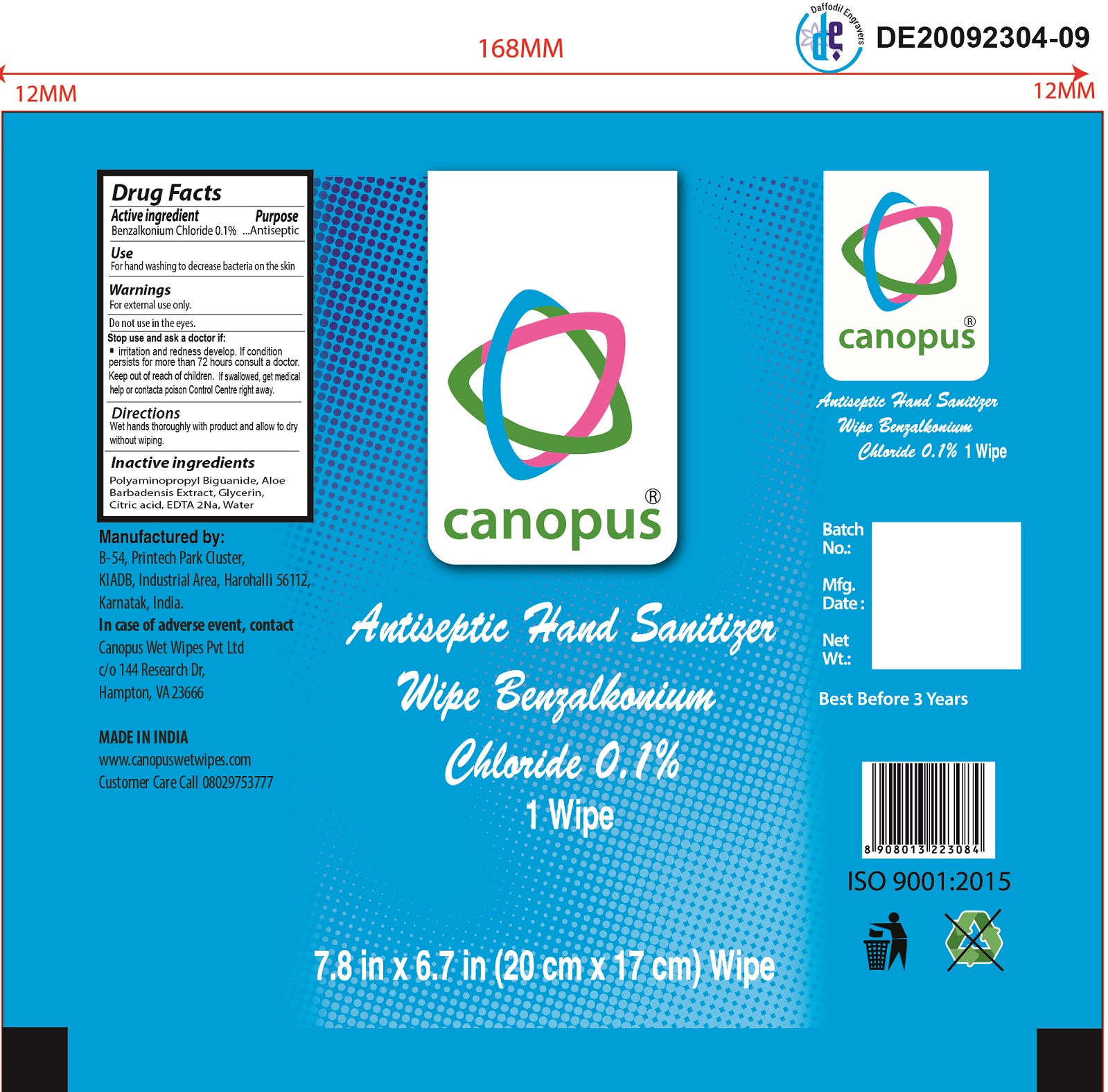 Pill image for Antiseptic Hand Sanitizer Wipe - Benzalkonium Chloride