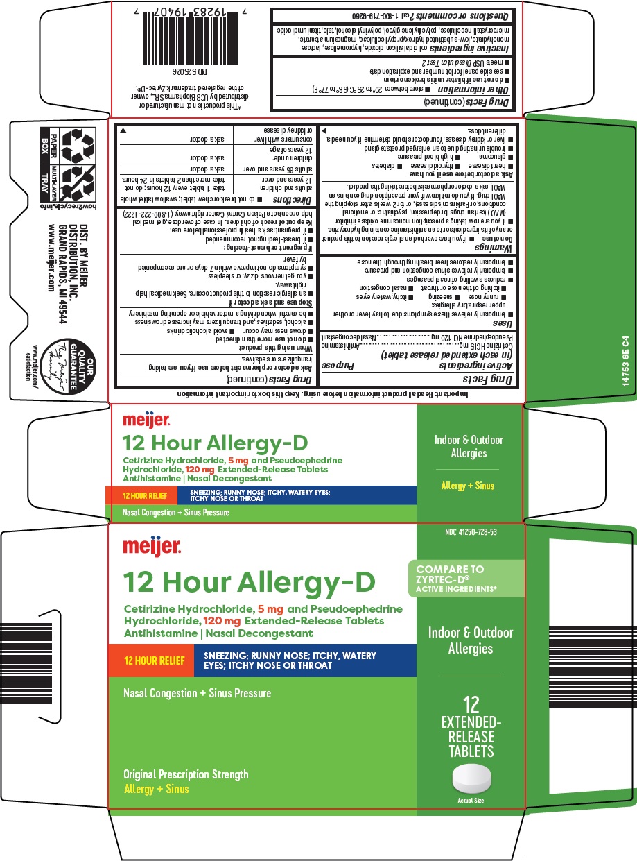 Pill image for Meijer Distribution, Inc 12 Hour Allergy-d Drug Facts