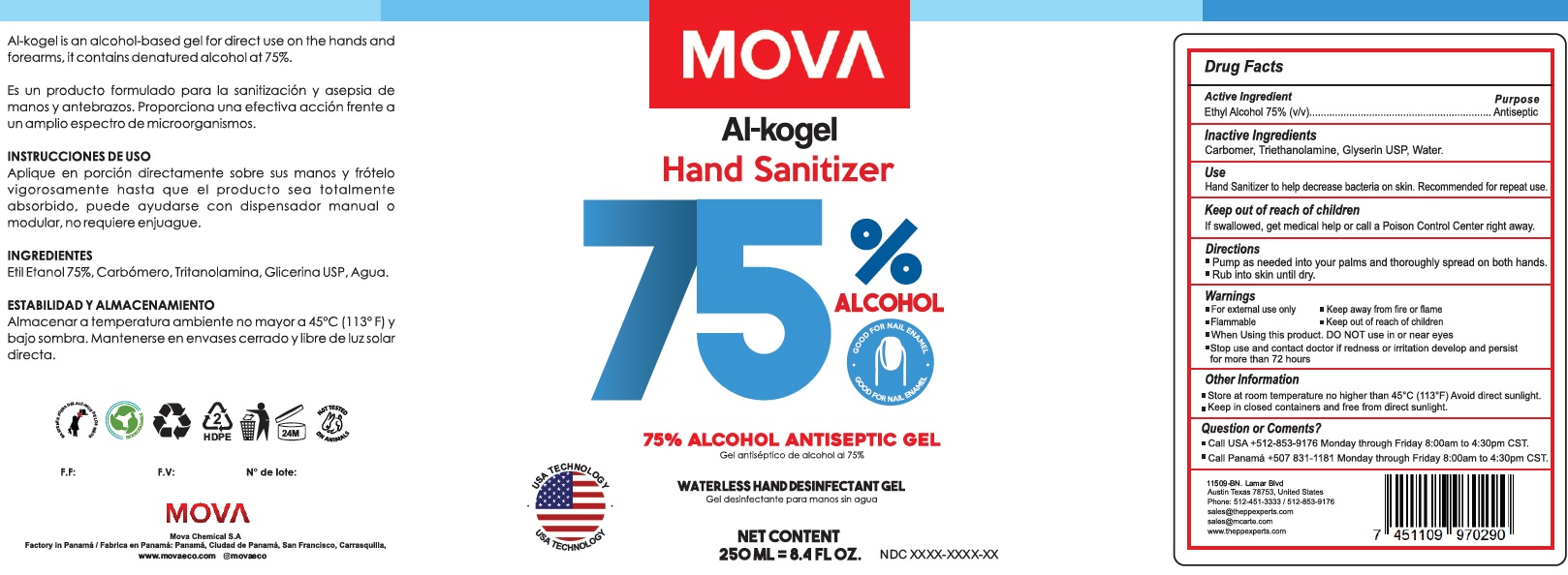 Pill image for Mova Al-kogel Hand Sanitizer 75% Alcohol