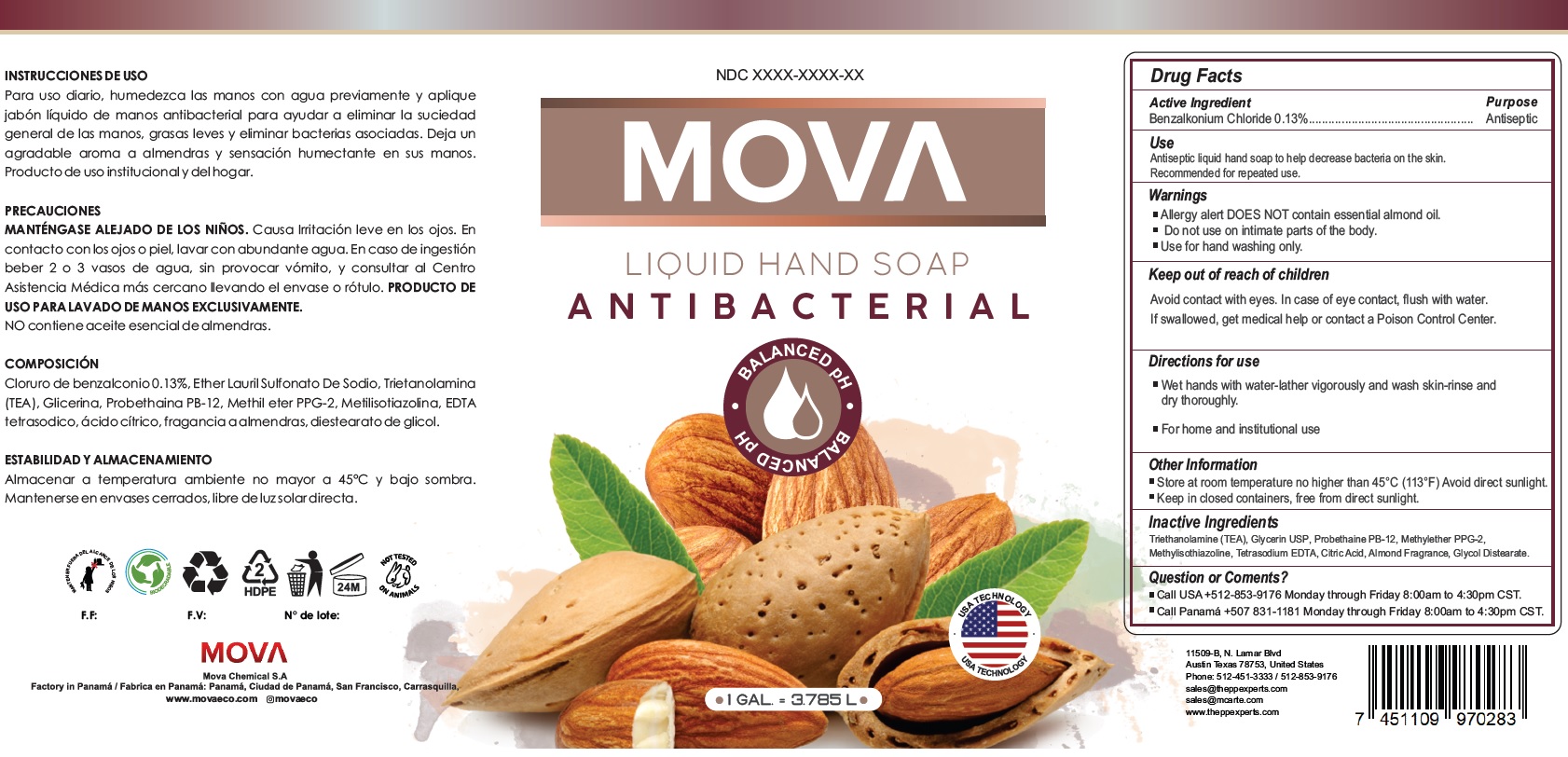 Pill image for Mova Liquid Hand Soap Antibacterial