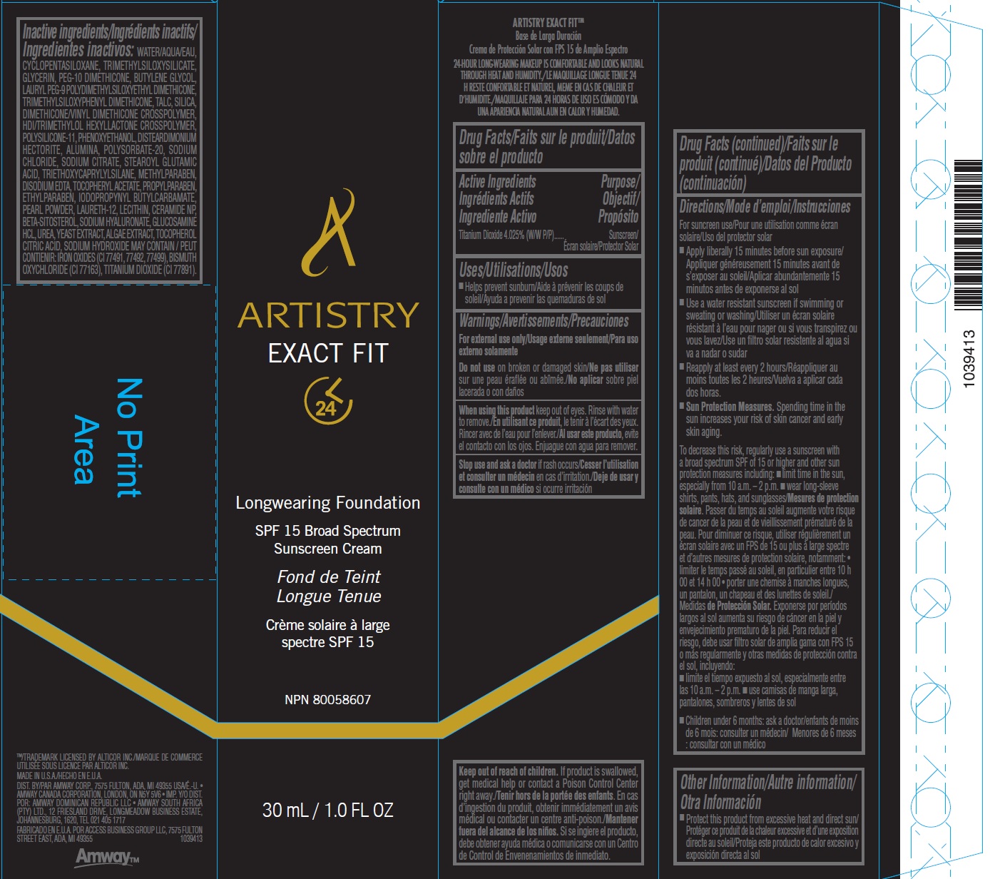 Pill image for Artistry Exact Fit™ Longwearing Foundation Shade Cappuccino – L5w1