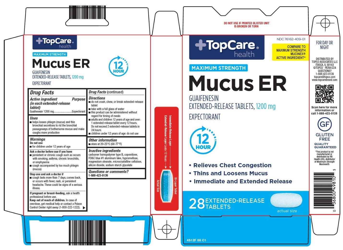Pill image for Topco Associates Llc. Mucus Er Drug Facts