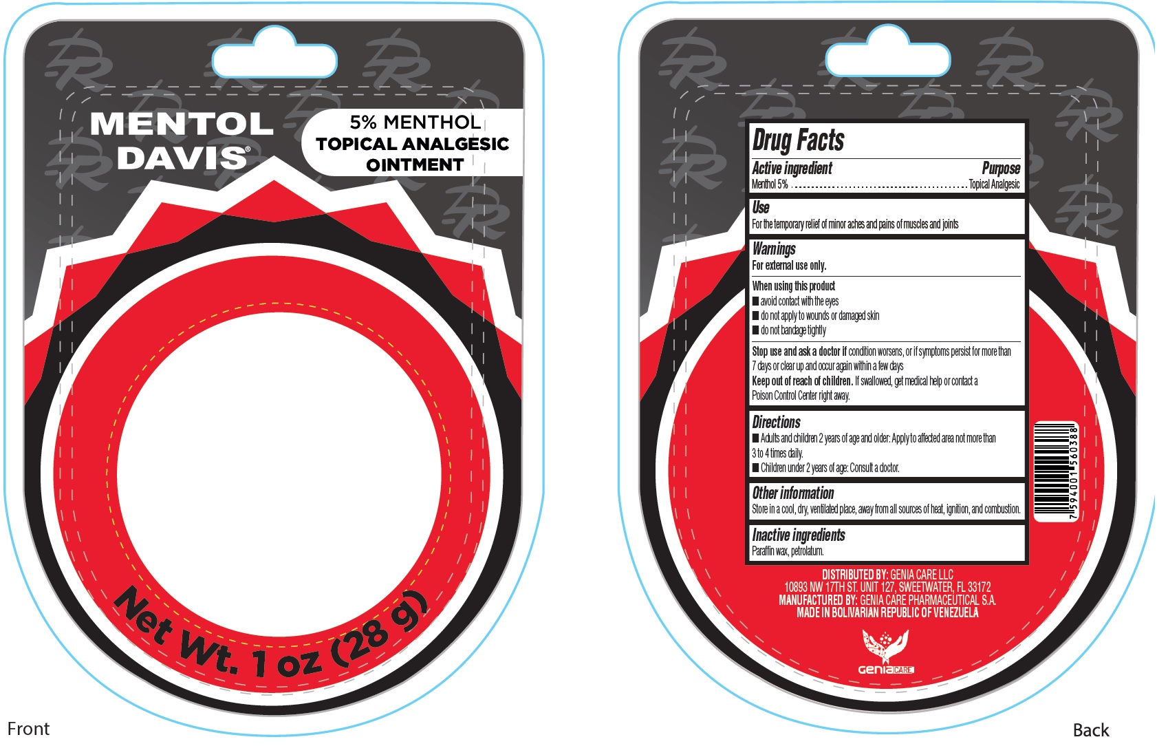 Pill image for menthol davis topical analgesic ointment