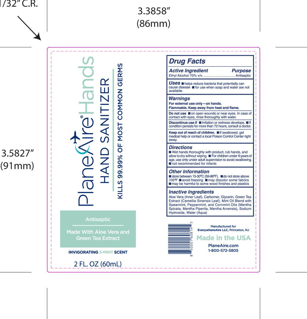 Pill image for Plane Aire Hands Gel Cool Mint Aloe Green Tea