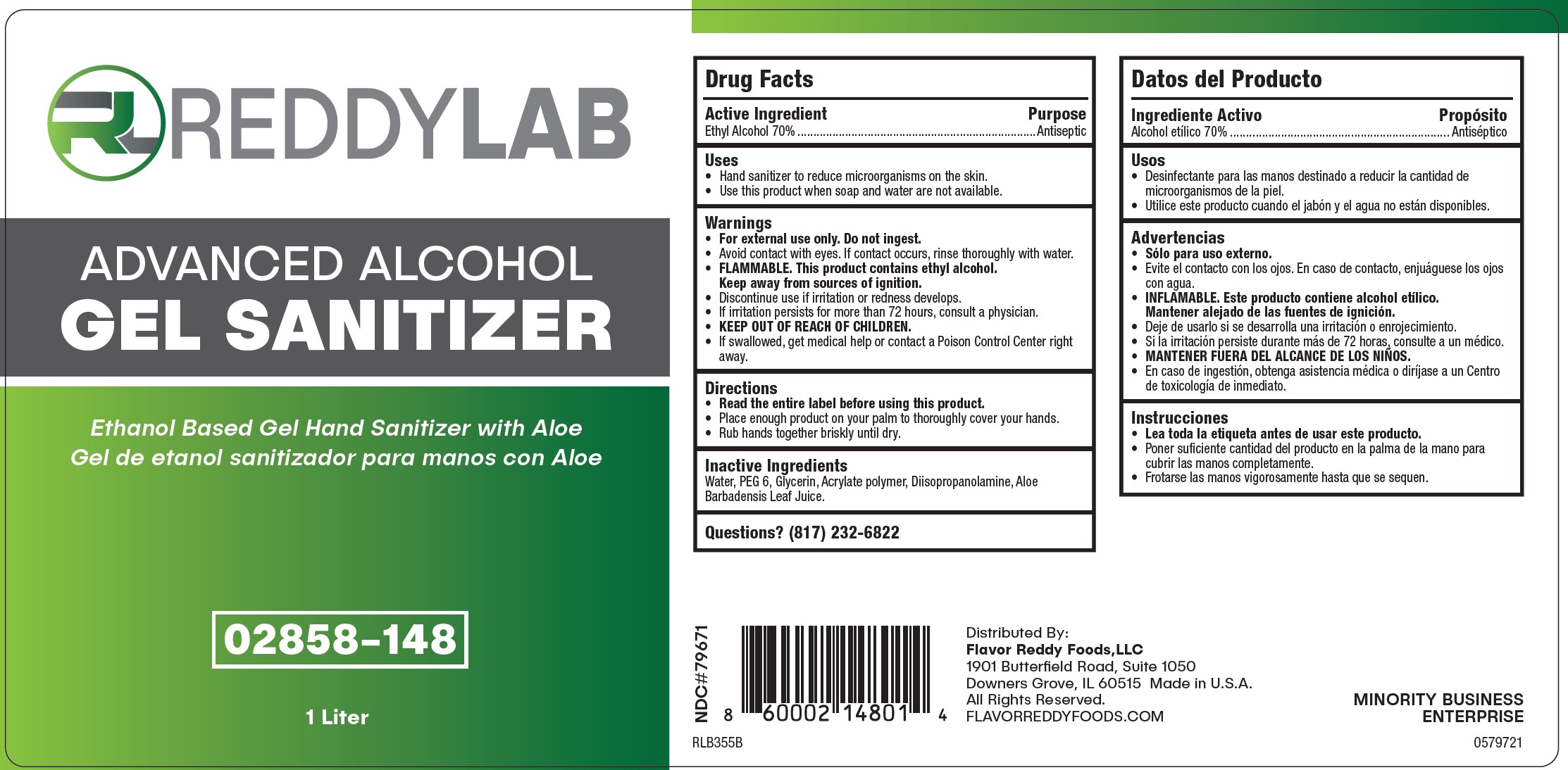 Pill image for reddy lab advanced alcohol gel sanitizer