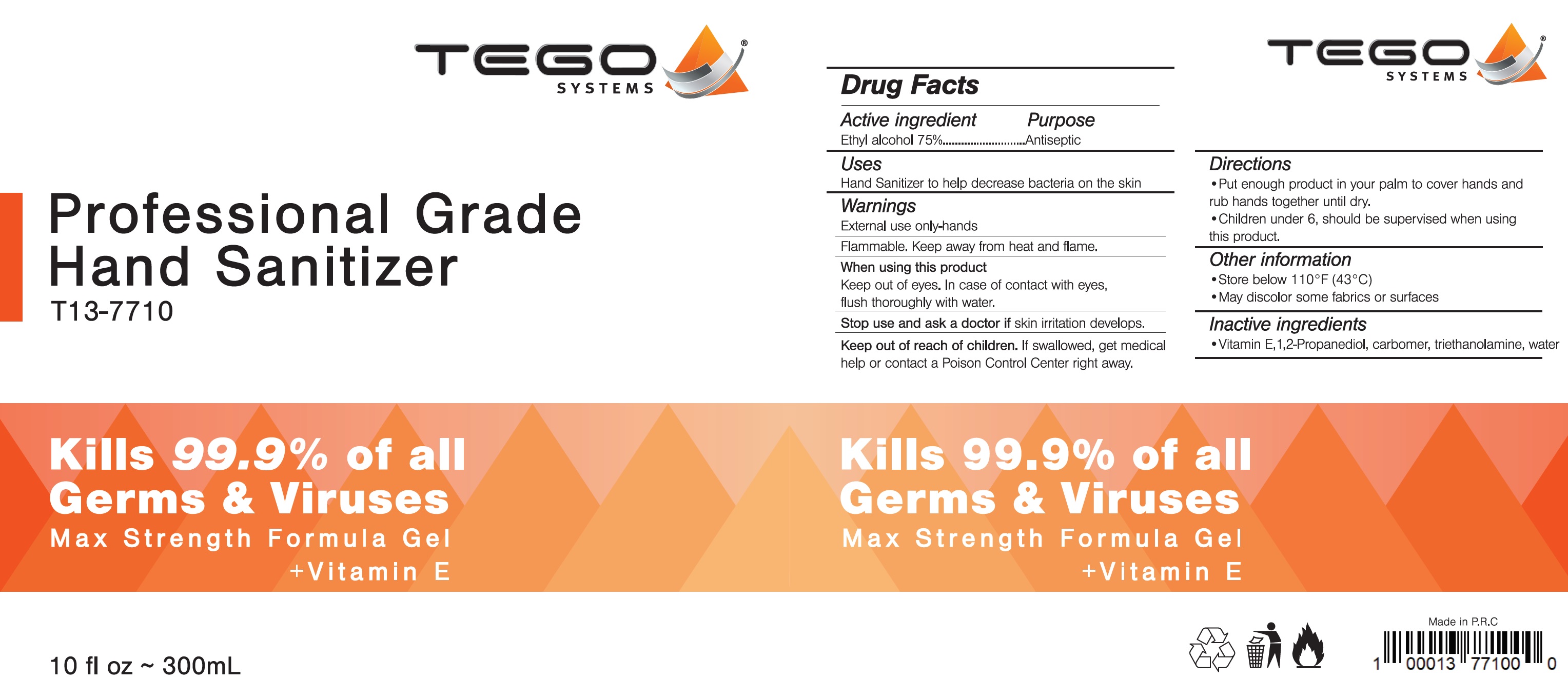 Pill image for tego systems professional grade hand sanitizer