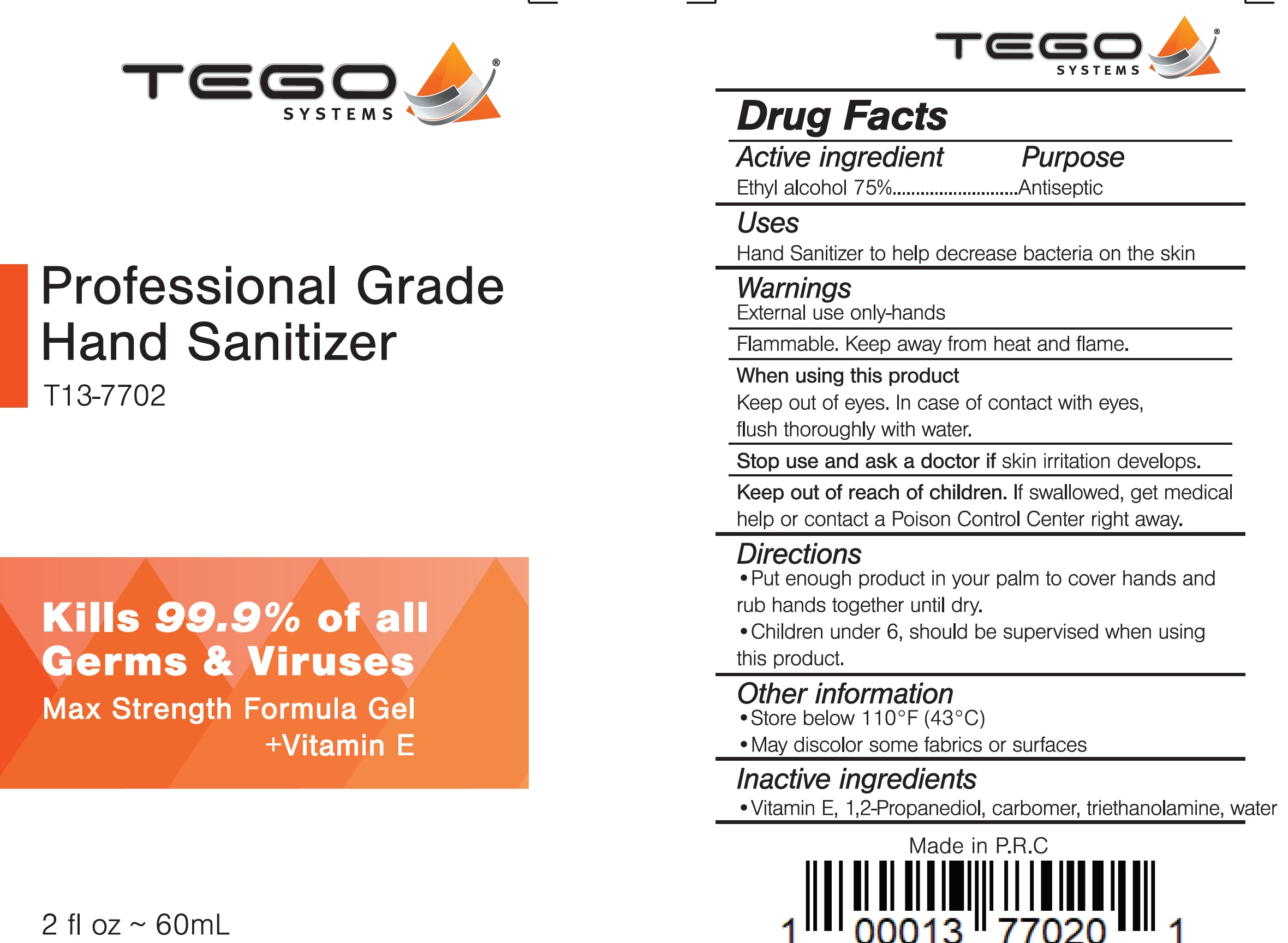 Pill image for tego systems professional grade hand sanitizer