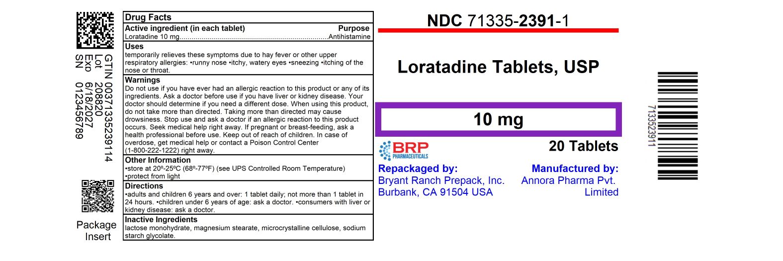Pill image for Loratadine Tablets Usp, 10mg/antihistamine
