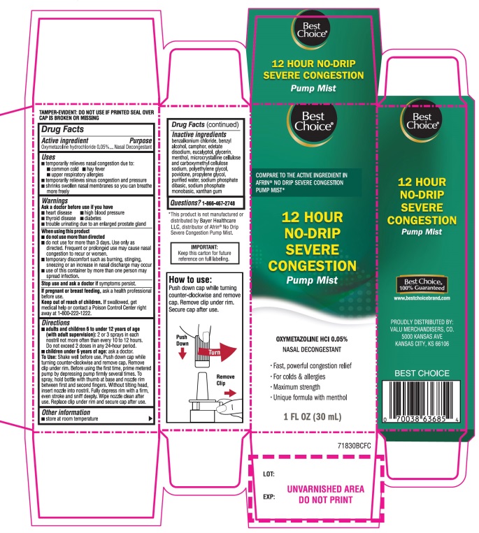 Pill image for Best Choice Nasal Pump Mist Drug Facts