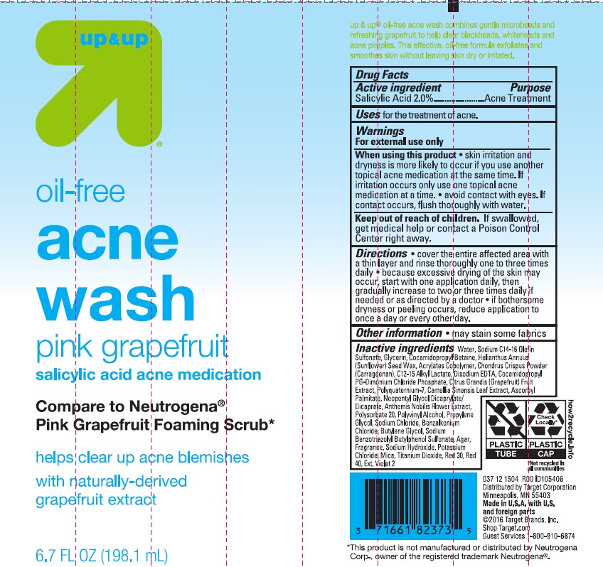 Pill image for target up & up oil free acne wash pink grapefruit foaming scrub