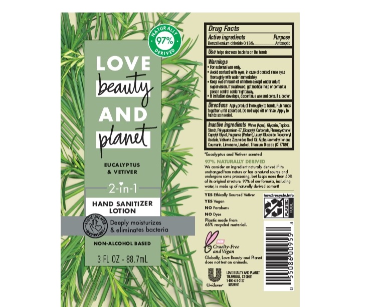 Pill image for Love Beauty And Planet Eucalyptus & Vetiver Hand Sanitizer Lotion