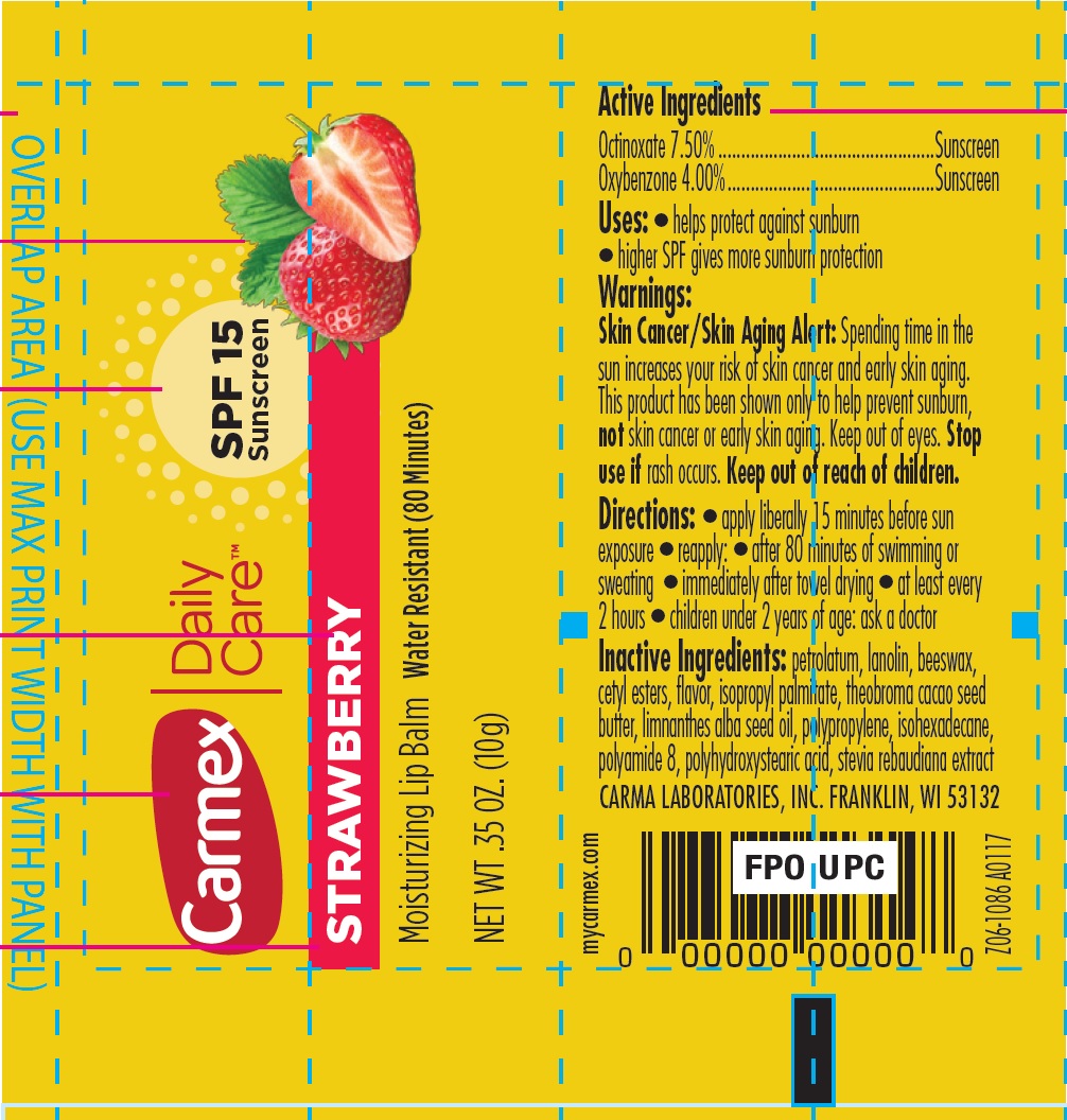 Pill image for Carmex Daily Care Moisturizing Lip Balm Strawberry Spf 15