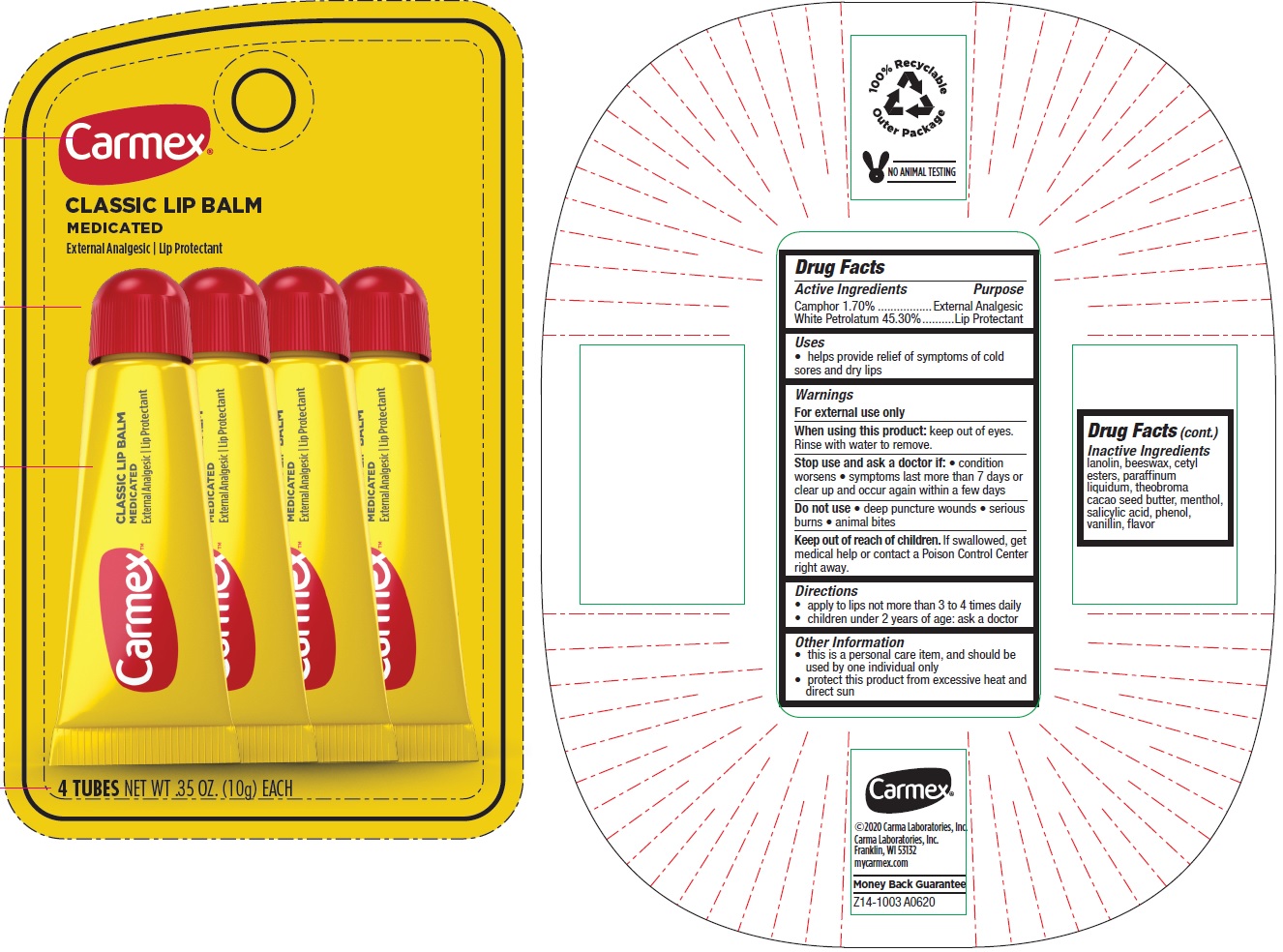 Pill image for Carmex Classic Lip Balm Medicated