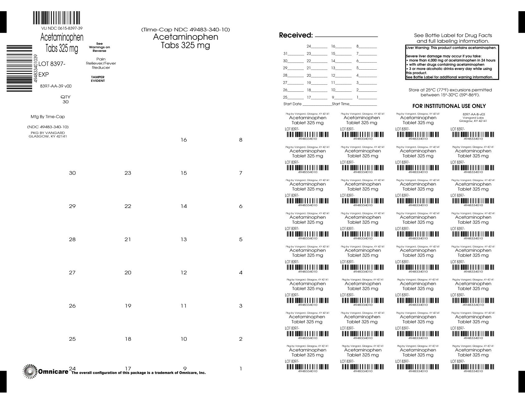 Pill image for Acetaminophen Tabs 325 Mg 8397