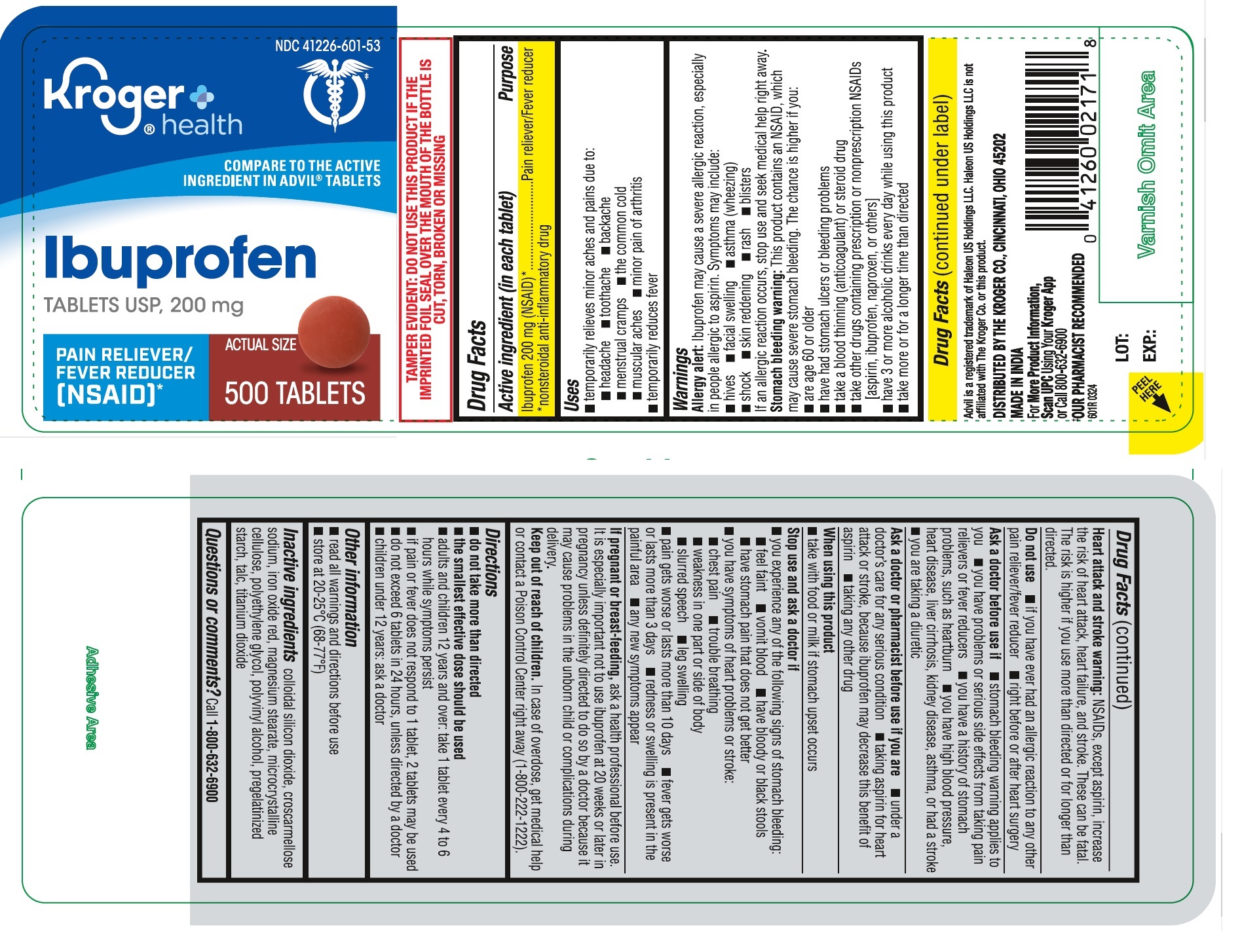 Pill image for Kroger Ibuprofen Tablets 200 Mg (brown Round)