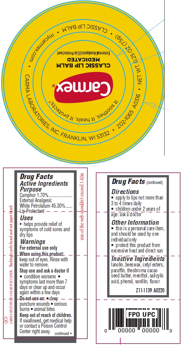 Pill image for Carmex Classic Lip Balm Medicated