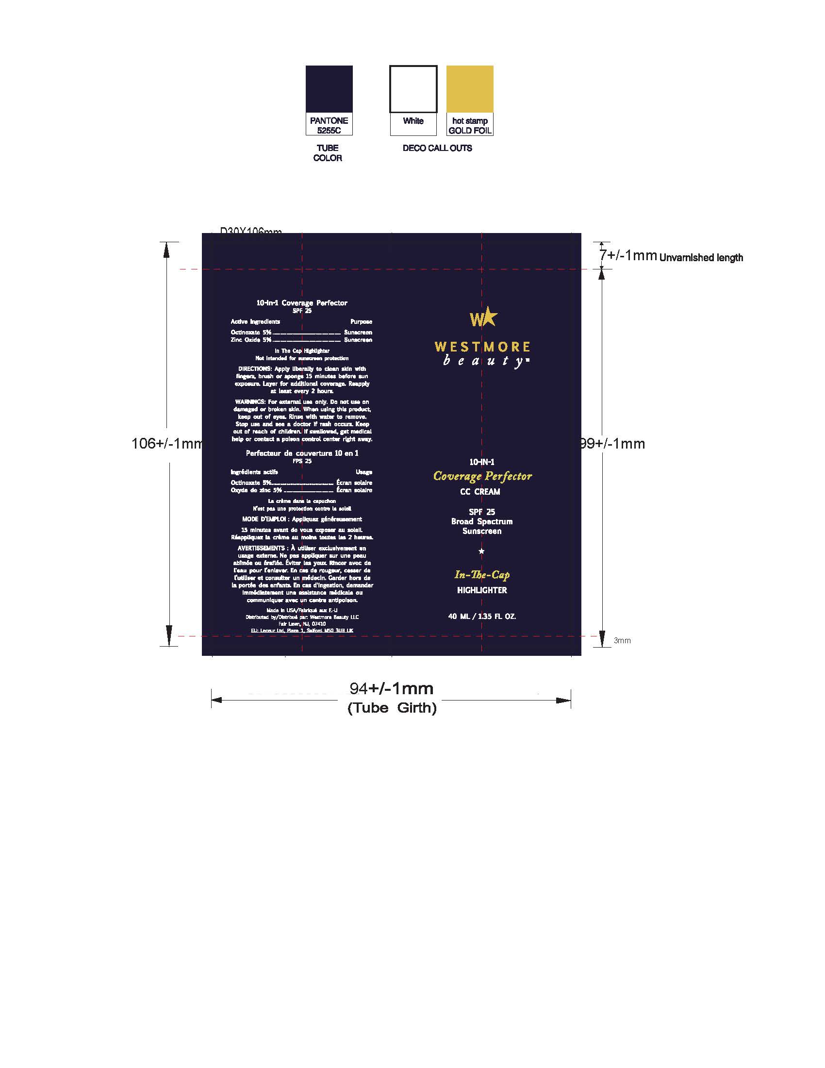 Pill image for Westmore Beauty 10-in-1 Coverage Perfector Cc Cream Broad Spectrum Spf 25 Sunscreen - Fair
