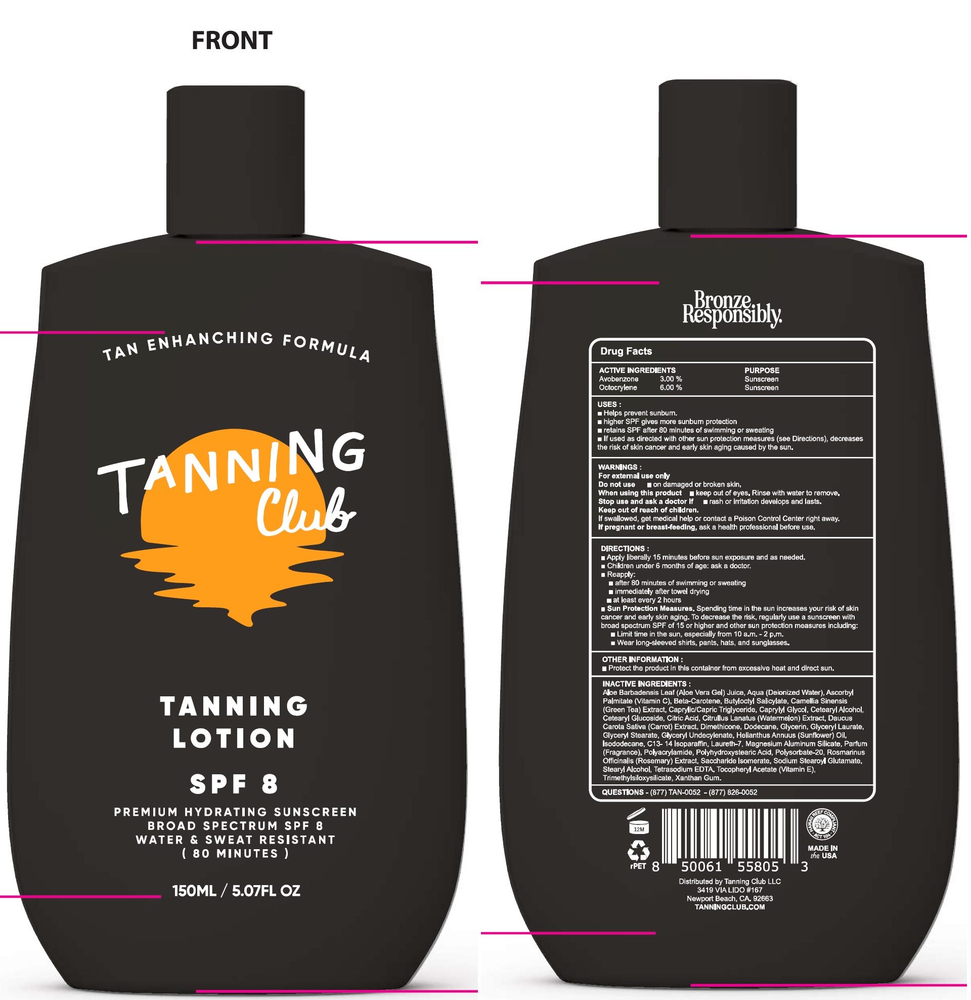 Pill image for Tanning Club Tanning Lotion Spf-8