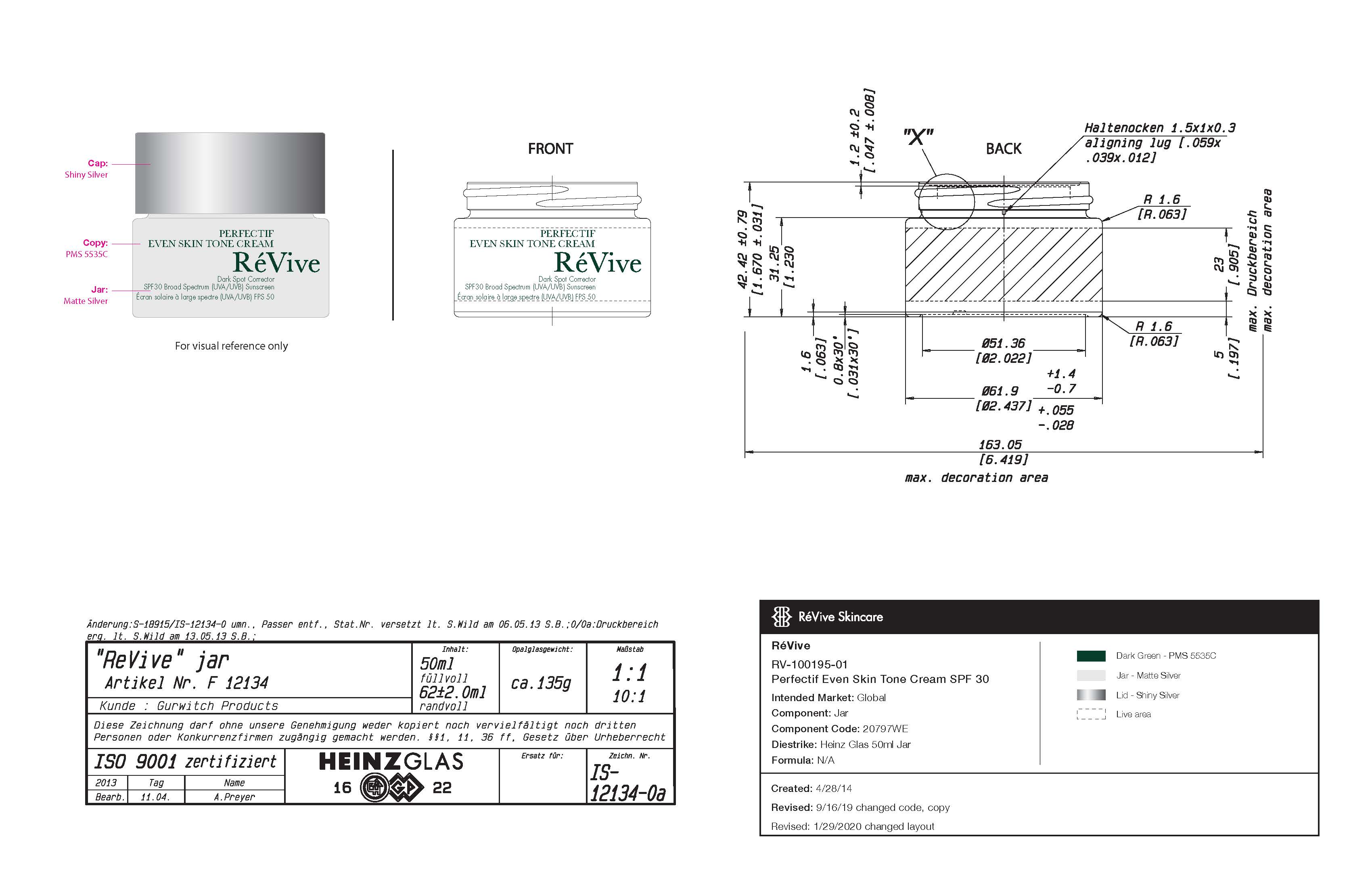 Pill image for Perfectif Even Skin Tone Cream Revive Dark Spot Corrector Spf 30
