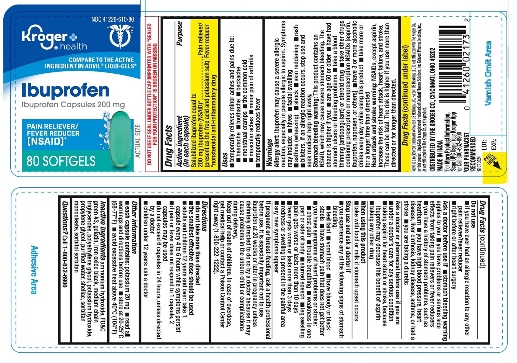 Pill image for Kroger Ibuprofen Capsules 200mg
