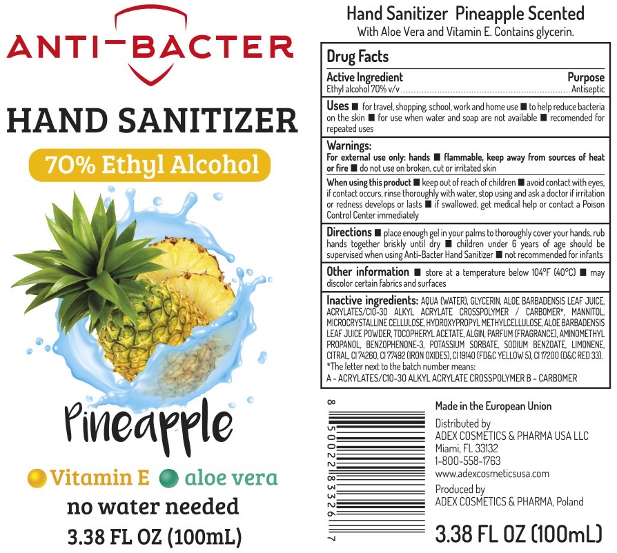 Pill image for Anti-bacter Hand Sanitizer 70% Ethyl Alcohol Pineapple