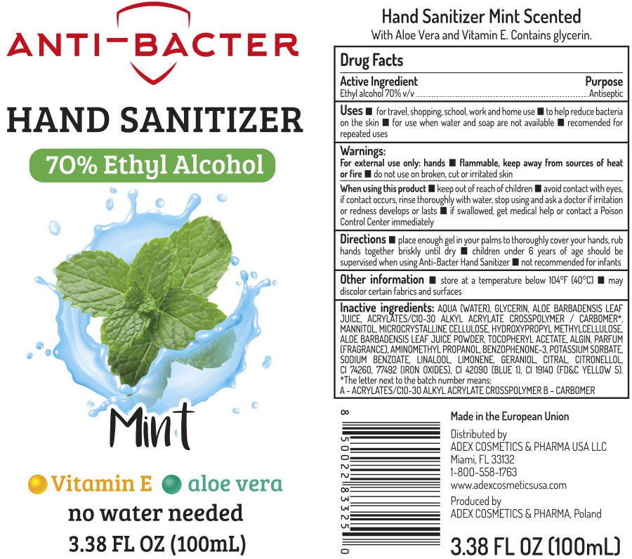 Pill image for Anti-bacter Hand Sanitizer 70% Ethyl Alcohol Mint