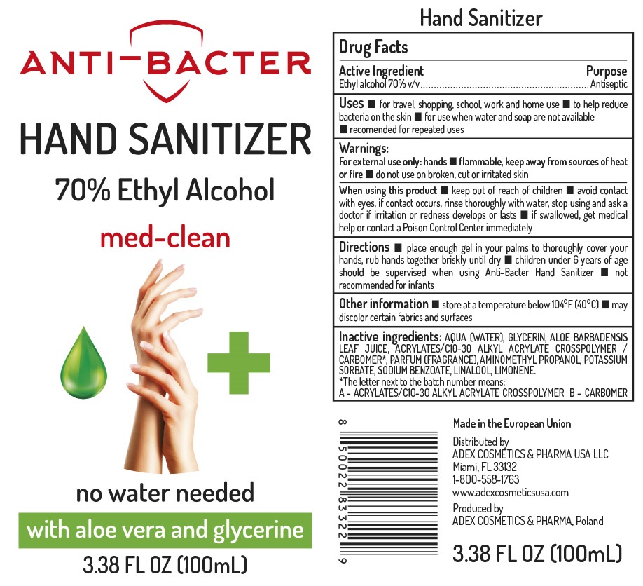 Pill image for Anti-bacter Hand Sanitizer 70% Ethyl Alcohol Med-clean