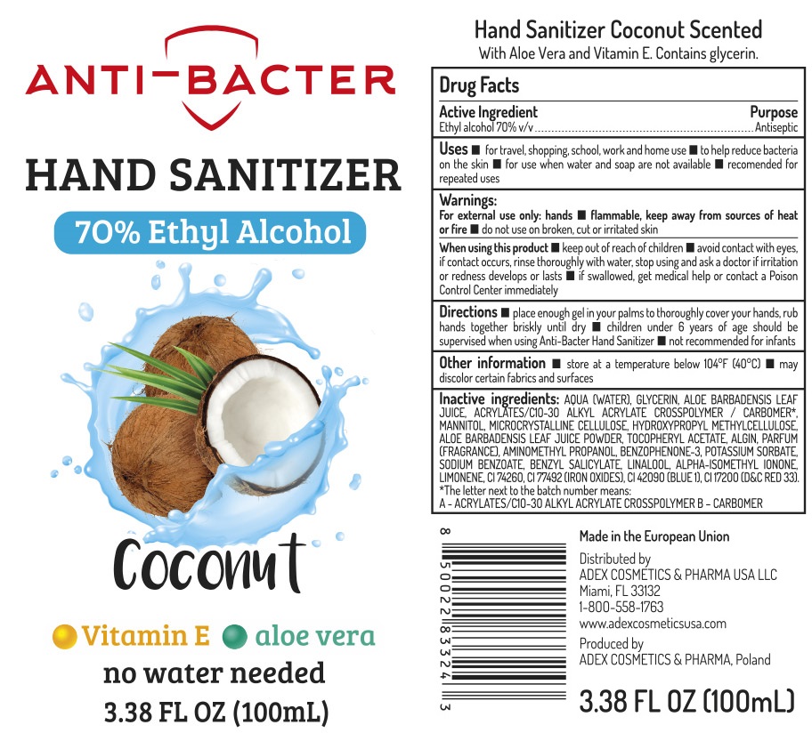 Pill image for Anti-bacter Hand Sanitizer 70% Ethyl Alcohol Coconut