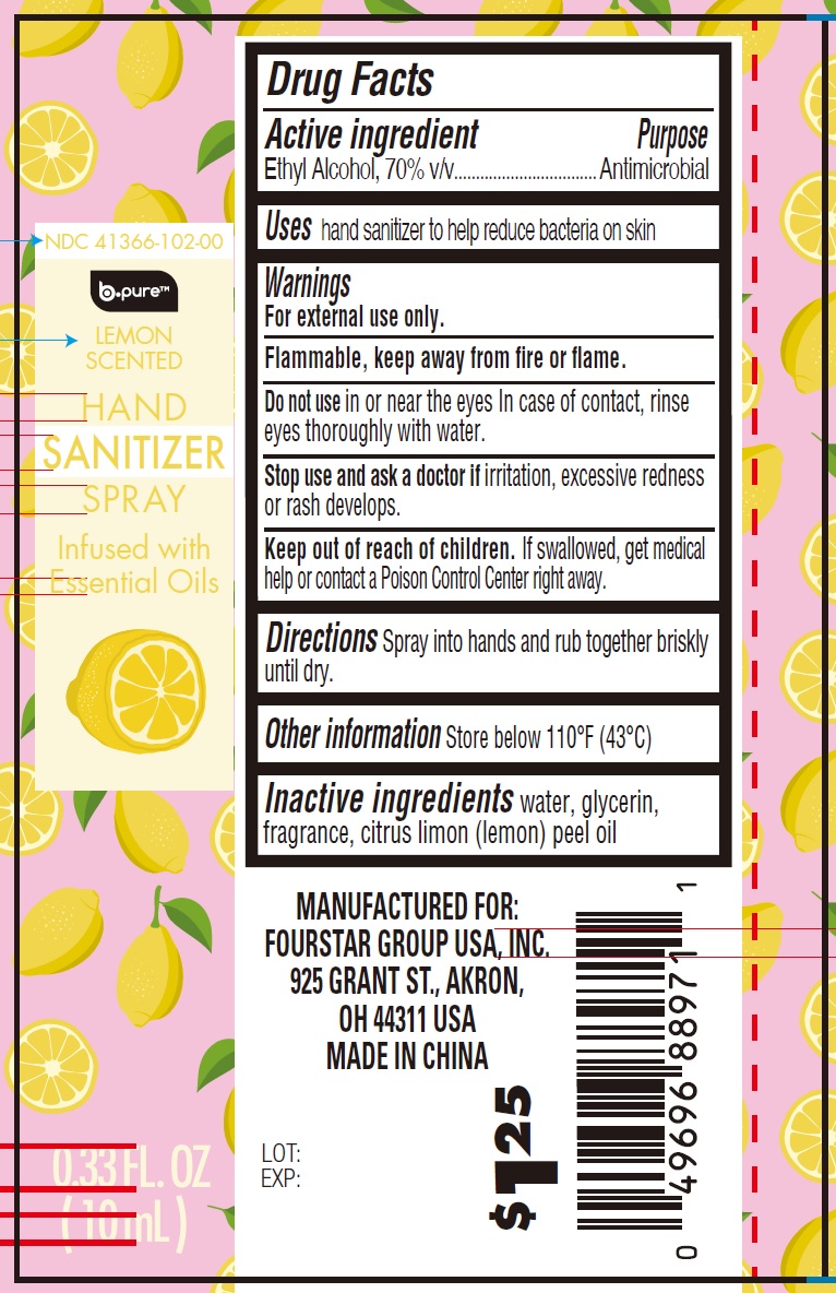 Pill image for B.pure Hand Sanitizer Spray, Lemon Scented
