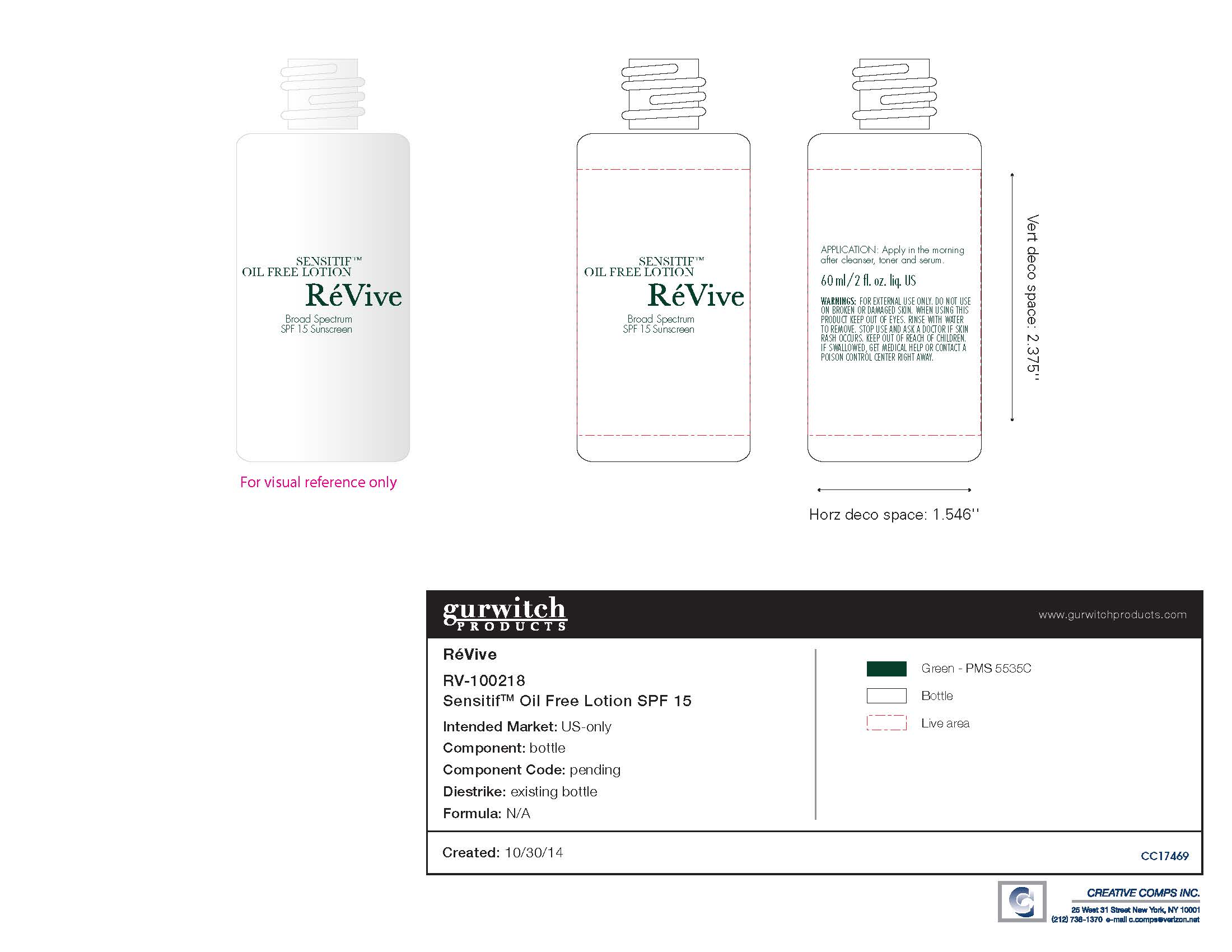 Pill image for Sensitf Oil Free Lotion Revive Broad Spectrum Spf 15 Sunscreen